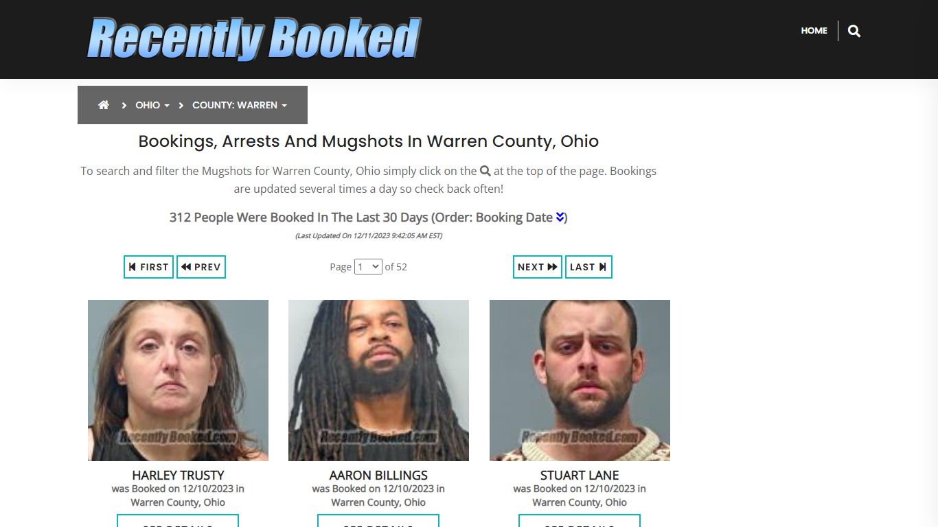 Recent bookings, Arrests, Mugshots in Warren County, Ohio - Recently Booked
